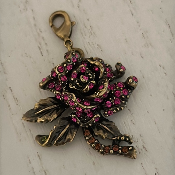 Heidi Daus Swarovski Crystal Rose Charm with Lobster Claw Clasp - Picture 3 of 12
